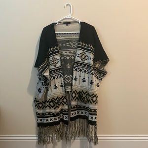 Aztec patterned poncho